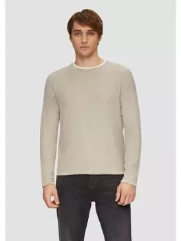 Пуловер QS Strick langarm, бежевый