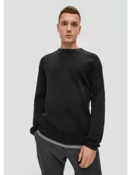Пуловер QS Strick langarm, черный