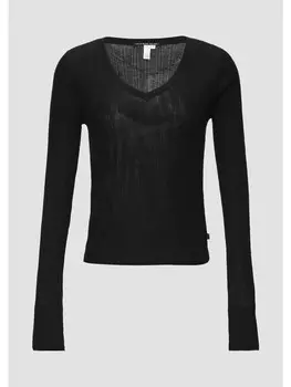 Пуловер QS Strick langarm, черный