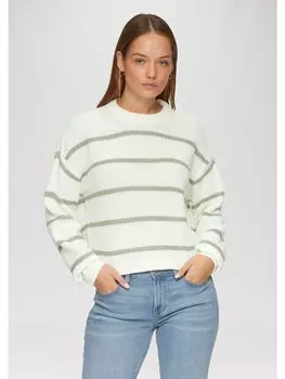 Пуловер QS Strick langarm, цвет creme-grn