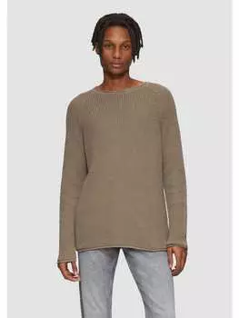 Пуловер QS Strick langarm, коричневый