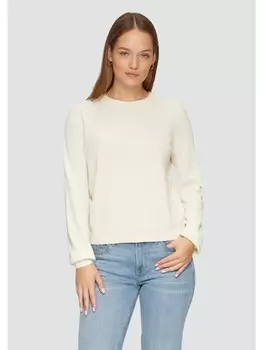 Пуловер QS Strick langarm, кремовый