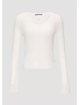 Пуловер QS Strick langarm, кремовый