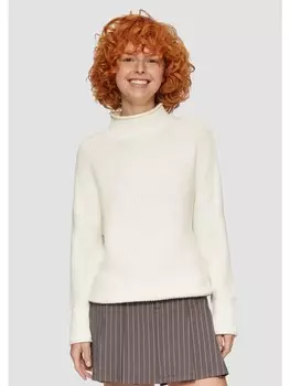 Пуловер QS Strick langarm, кремовый