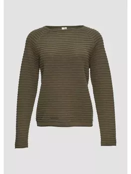 Пуловер QS Strick langarm, оливковый