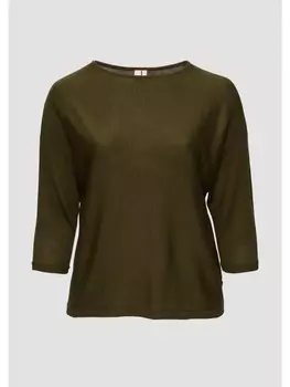 Пуловер QS Strick langarm, оливковый