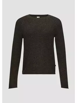 Пуловер QS Strick langarm, оливковый