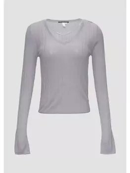 Пуловер QS Strick langarm, серый