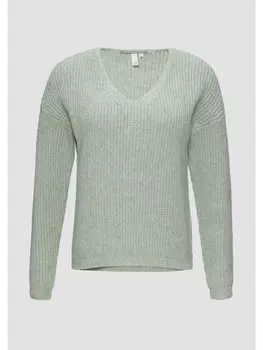 Пуловер QS Strick langarm, зеленый