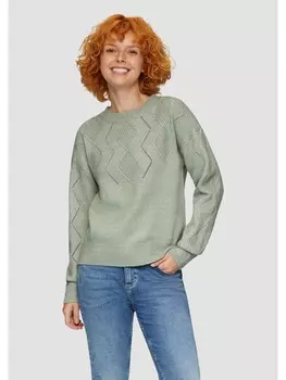 Пуловер QS Strick langarm, зеленый