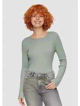 Пуловер QS Strick langarm, зеленый