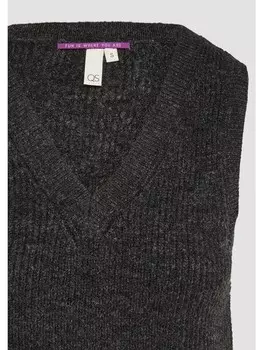 Пуловер QS Strickpullover kurzarm, серый