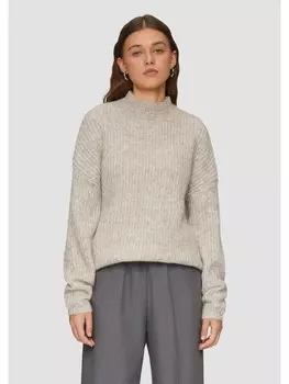 Пуловер QS Strickpullover langarm, бежевый