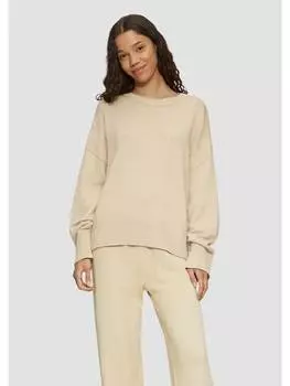Пуловер QS Strickpullover langarm, бежевый
