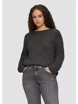 Пуловер QS Strickpullover langarm, черный