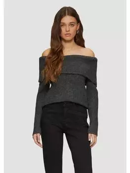 Пуловер QS Strickpullover langarm, черный