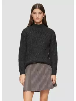 Пуловер QS Strickpullover langarm, черный