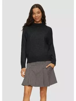 Пуловер QS Strickpullover langarm, черный