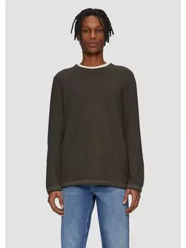 Пуловер QS Strickpullover langarm, черный