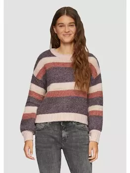 Пуловер QS Strickpullover langarm, цвет Lila-mehrfarbig