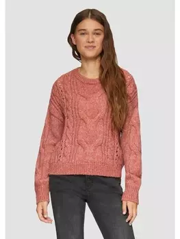 Пуловер QS Strickpullover langarm, красный