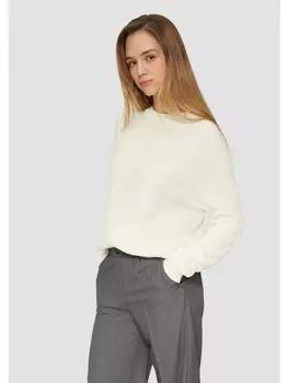 Пуловер QS Strickpullover langarm, кремовый