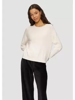 Пуловер QS Strickpullover langarm, кремовый
