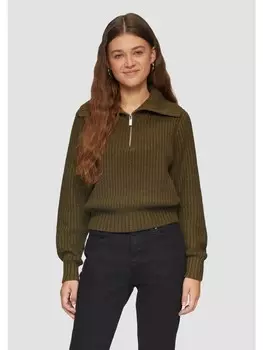 Пуловер QS Strickpullover langarm, оливковый