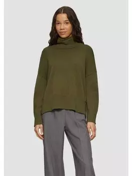Пуловер QS Strickpullover langarm, оливковый
