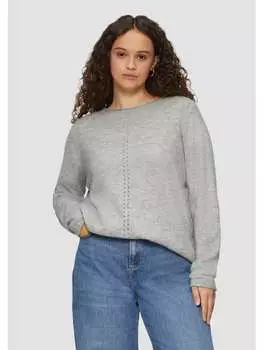 Пуловер QS Strickpullover langarm, серый