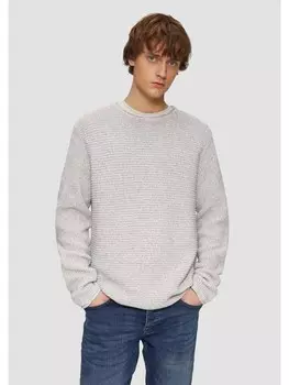 Пуловер QS Strickpullover langarm, серый