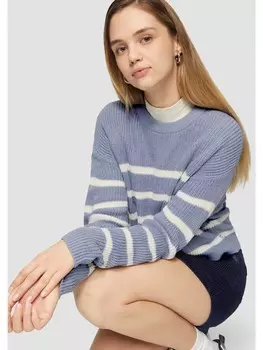 Пуловер QS Strickpullover langarm, синий