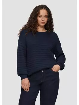 Пуловер QS Strickpullover langarm, синий