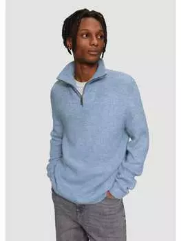 Пуловер QS Strickpullover langarm, синий