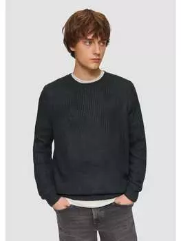 Пуловер QS Strickpullover langarm, синий