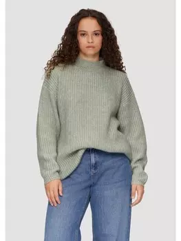 Пуловер QS Strickpullover langarm, зеленый