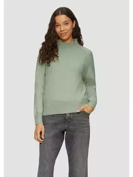 Пуловер QS Strickpullover langarm, зеленый