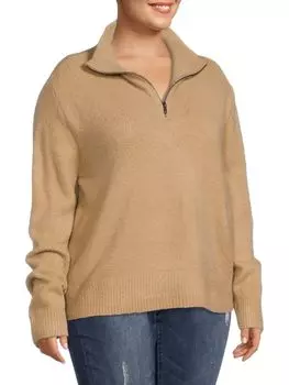 Пуловер Rd Style плюс на молнии, бежевый