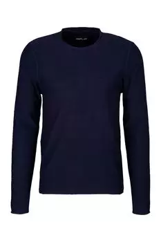 Пуловер Replay Woll Rundhalsausschnitt, синий