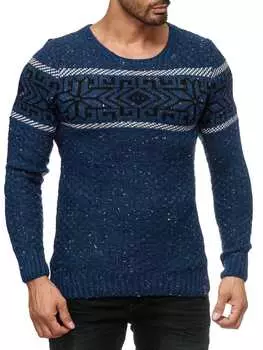 Пуловер RESLAD Strickpullover Norwegermuster, синий