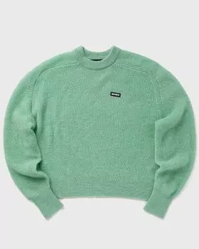 Пуловер Rotate Birger Christensen Light Knit Logo Sweater, цвет grayed jade