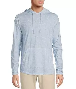 Пуловер Rowm Rec & Relax с длинными рукавами и капюшоном с геометрическим узором, синий