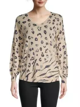 Пуловер с анималистическим принтом Wit &amp; Wisdom Honey tea