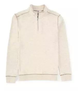 Пуловер с длинными рукавами и молнией в четверть с флагом и гимном Flag and Anthem, бежевый