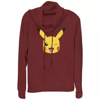 Пуловер с графическим рисунком и логотипом Pokmon Pikachu для юниоров, толстовка с большим лицом Licensed Character