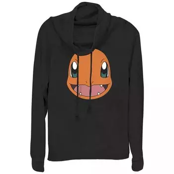 Пуловер с изображением большого лица Pokmon Charmander для юниоров Licensed Character, черный