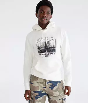 Пуловер с капюшоном Aero Bridge Image Aeropostale, бежевый