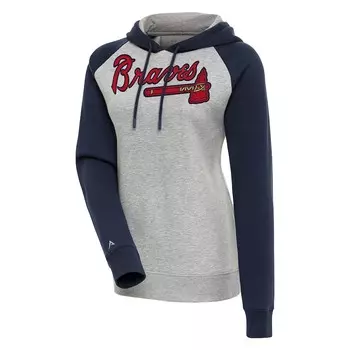 Пуловер с капюшоном Antigua Atlanta Braves, серый