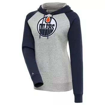 Пуловер с капюшоном Antigua Edmonton Oilers, серый