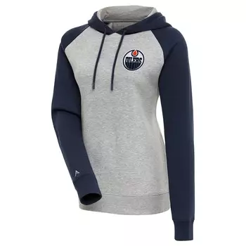 Пуловер с капюшоном Antigua Edmonton Oilers, серый